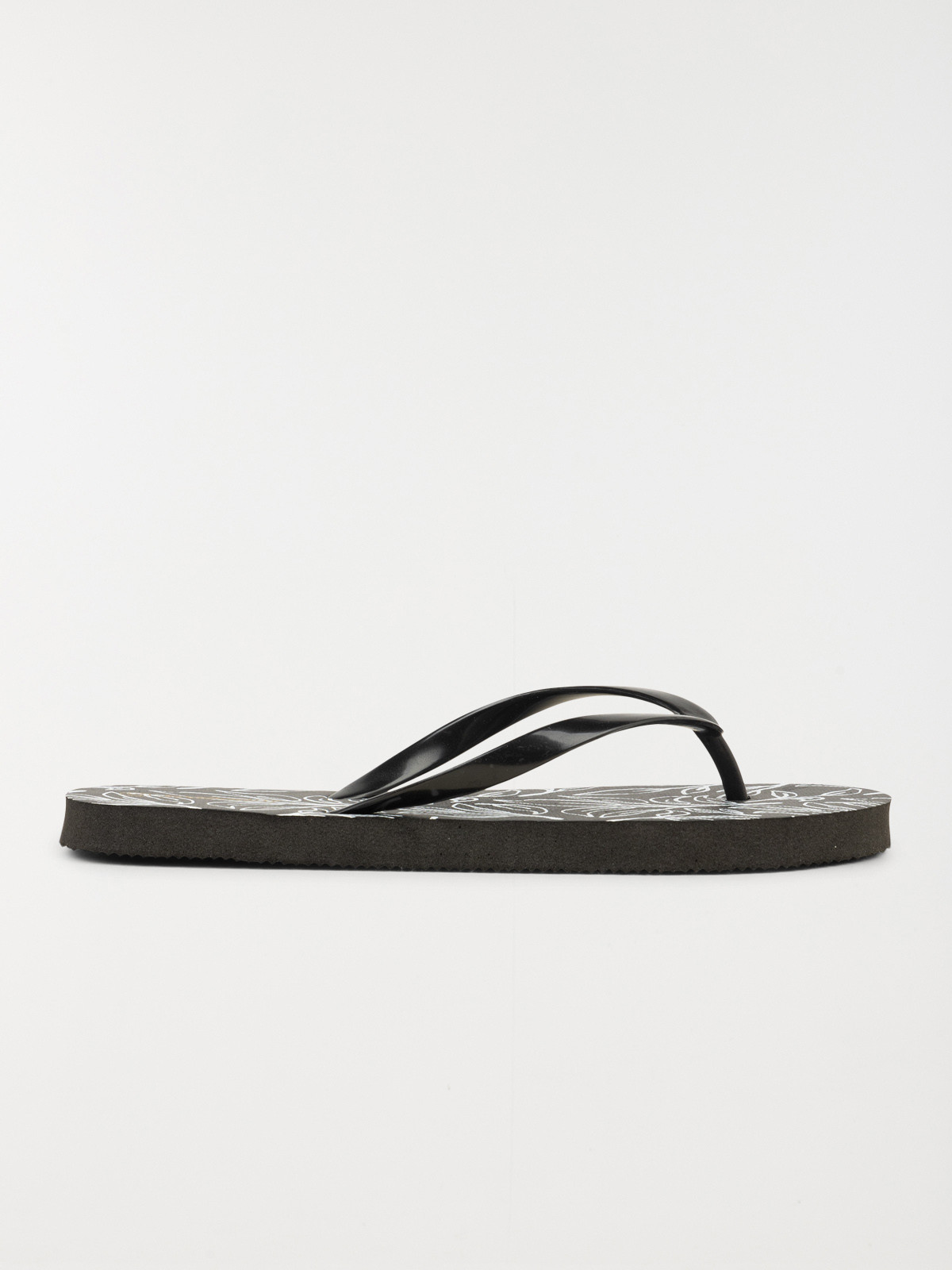 Tong imprimée noire femme (36-41)