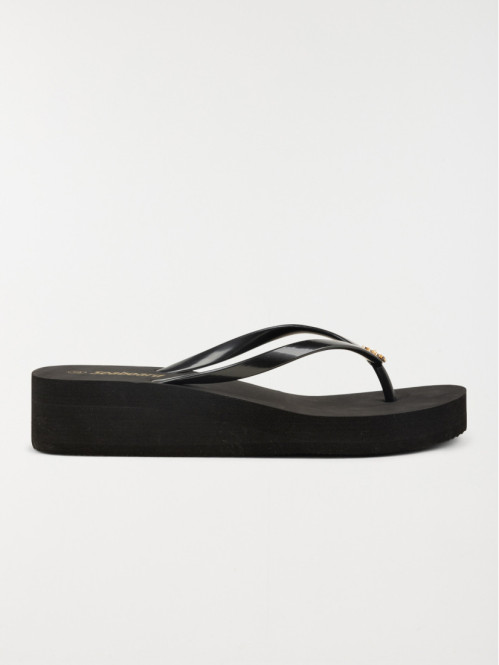 Tong noire plateforme femme (36-41)
