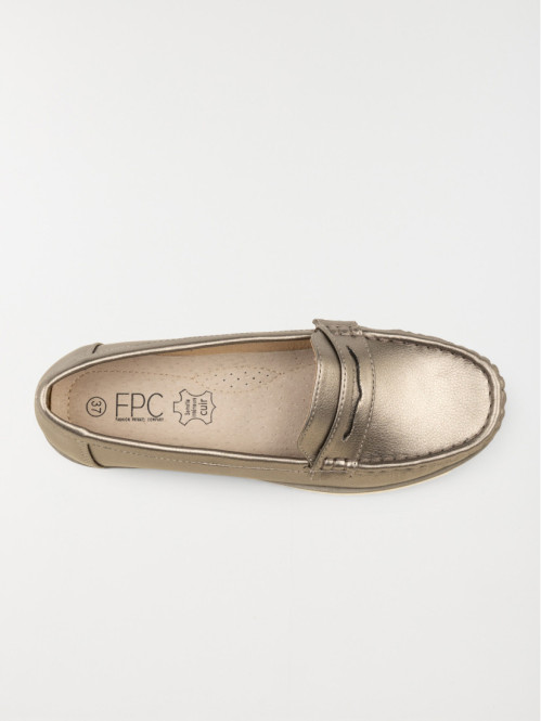 Mocassins coloris bronze femme (36-41)