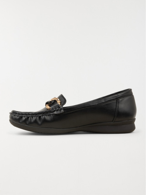 Mocassin noir détail doré femme (36-41) Mocassin noir détail doré femme (36-41)