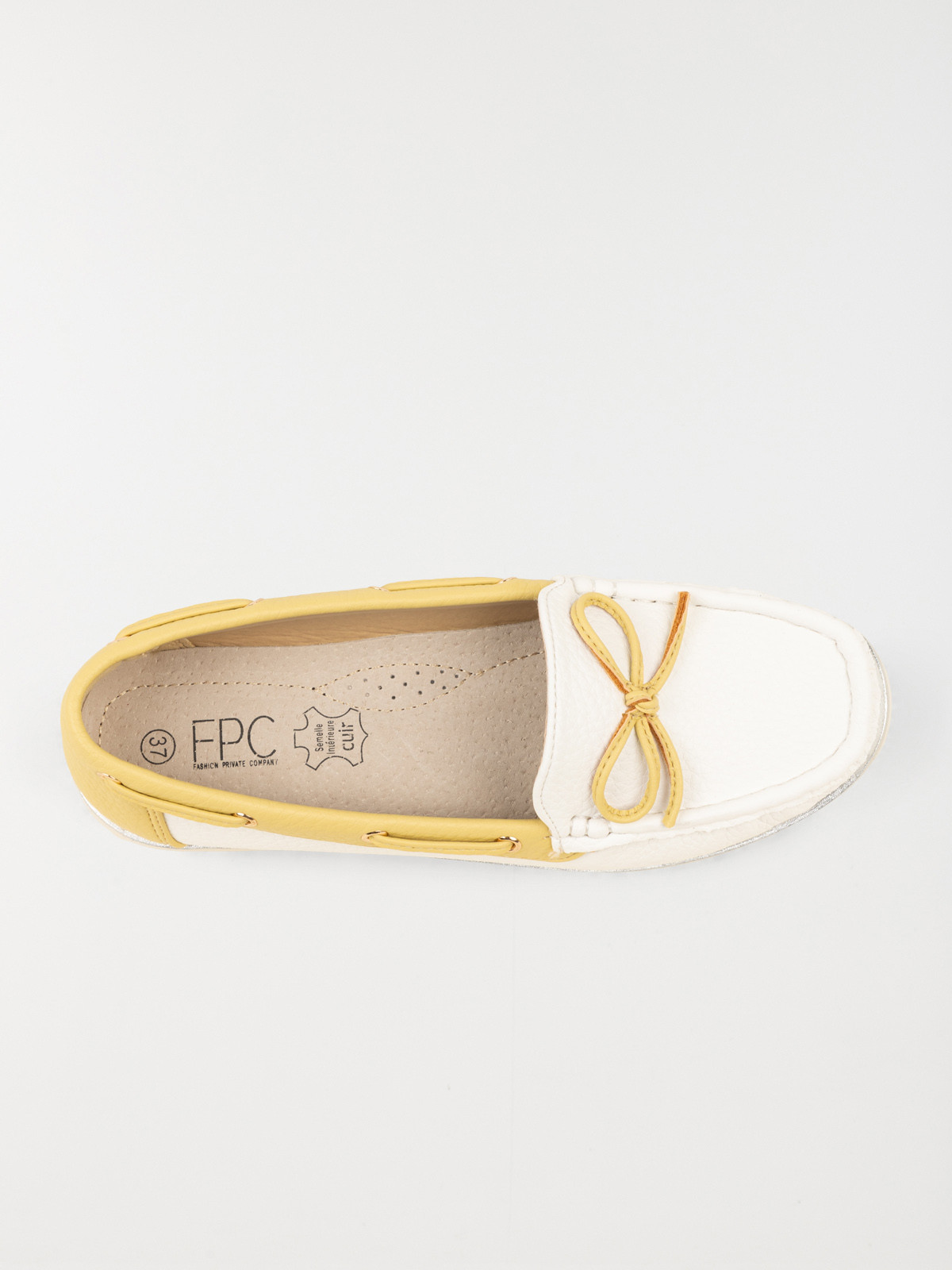 Mocassins blanc et jaune femme (36-41)