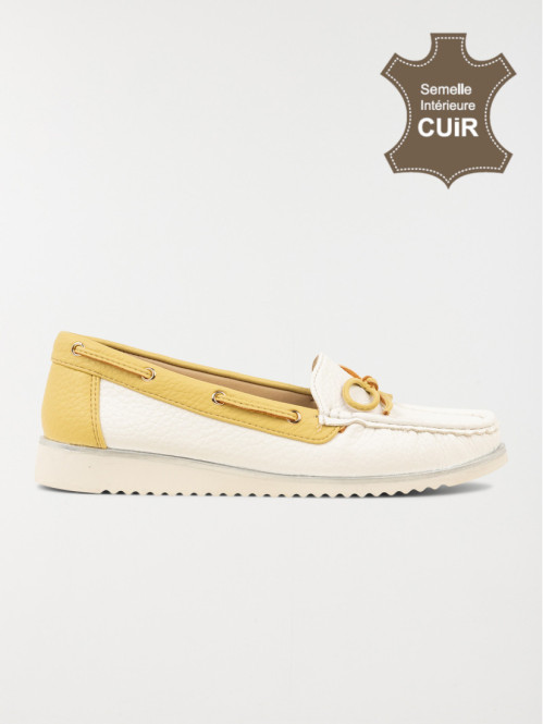 Mocassins blanc et jaune femme (36-41)