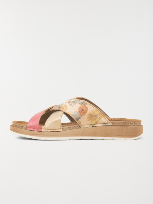 Mules conforts fushia femme (36-41)