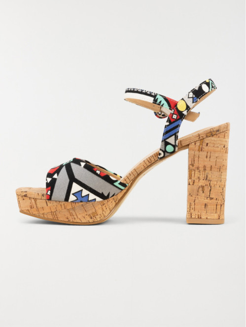 Sandales talon denim bleu femme (36-41) Sandales talon denim bleu femme (36-41)