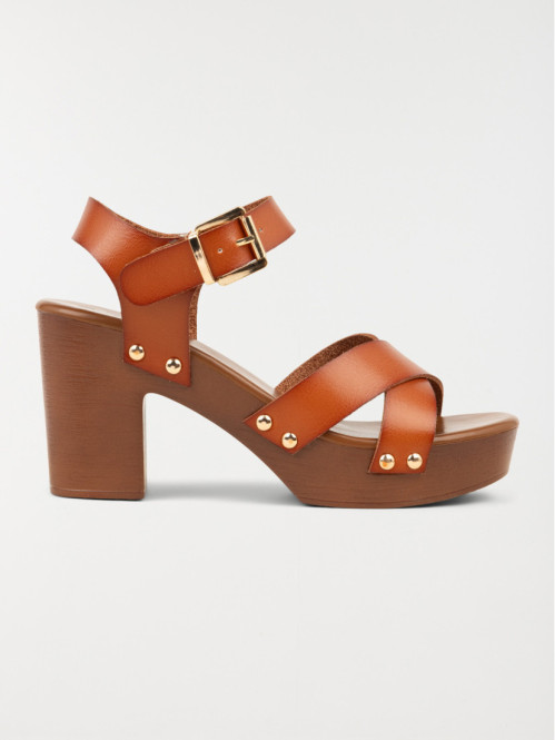 Sandale talon tan femme...