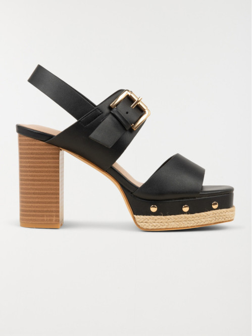 Sandale talon haut femme noir (36-41)