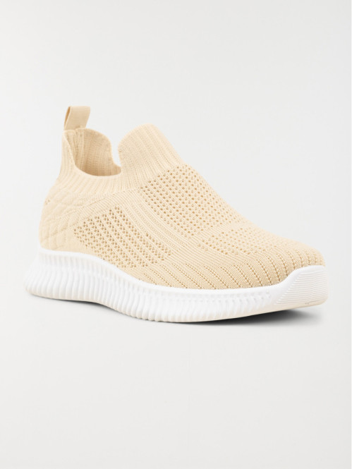 Basket chaussette femme beige (36-41)