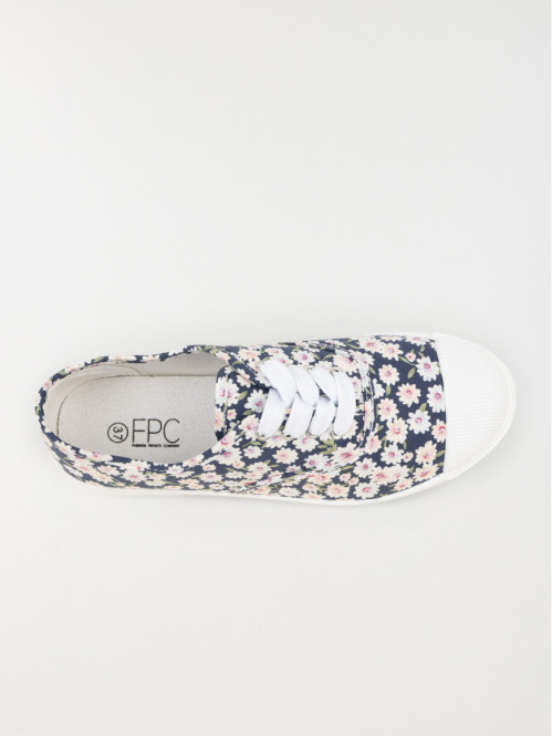 Basket toile motif floral femme (36-41) Basket toile motif floral femme (36-41)