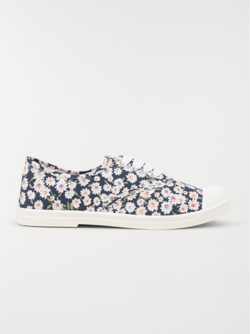 Basket toile motif floral femme (36-41)