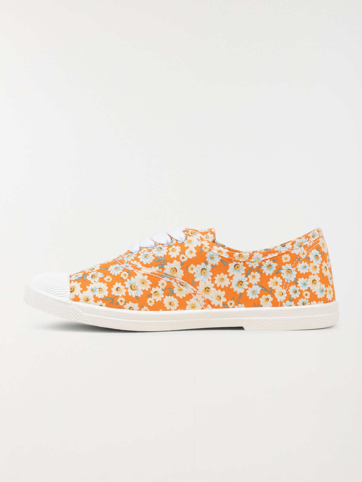 Basket toile fleurie orange (36-41)