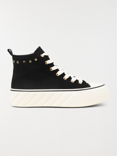 Basket toile montante femme noir (36-41)