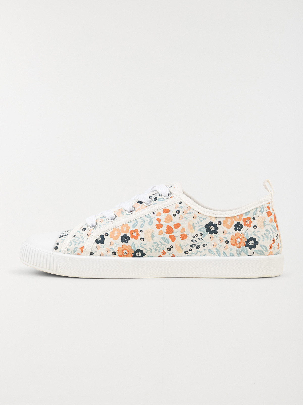 Basket toile motif fleurie femme (36-41)