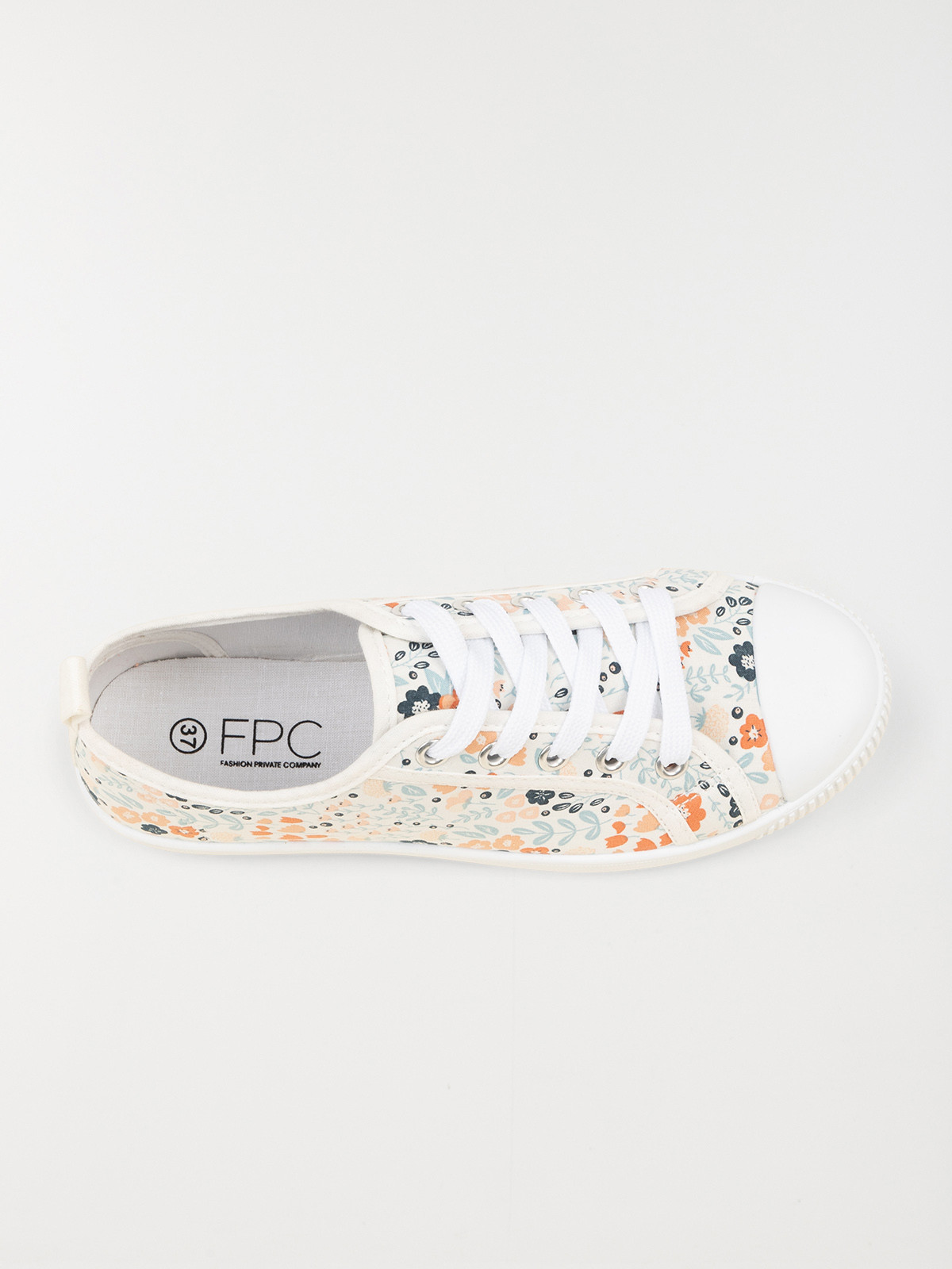 Basket toile motif fleurie femme (36-41)