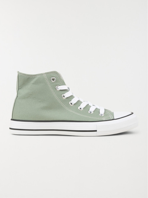 Basket toile montante femme kaki (36-41)