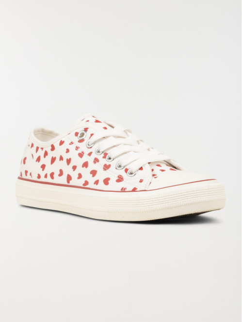 Basket toile femme coeur (36-41)