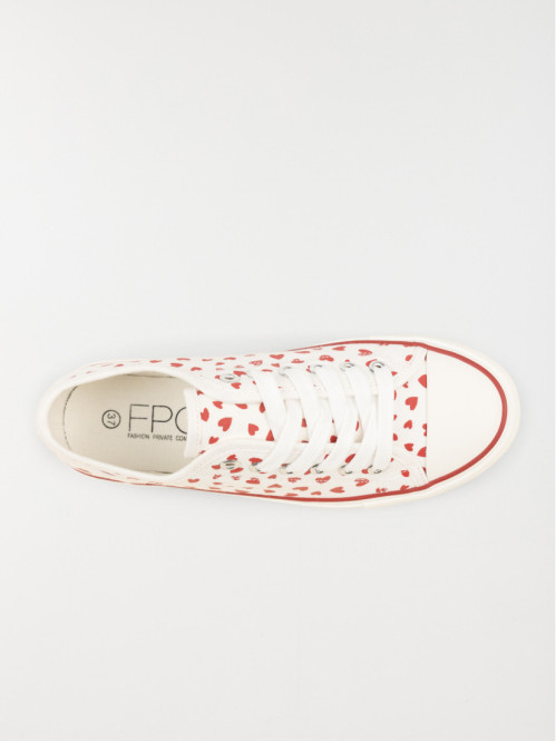 Basket toile femme coeur (36-41)