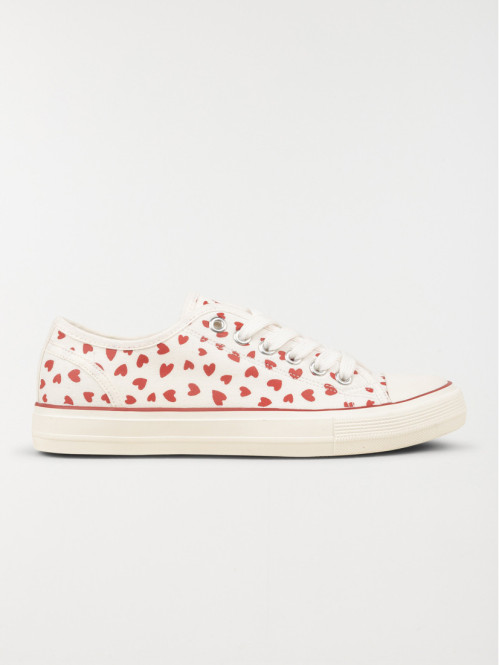 Basket toile femme coeur (36-41)