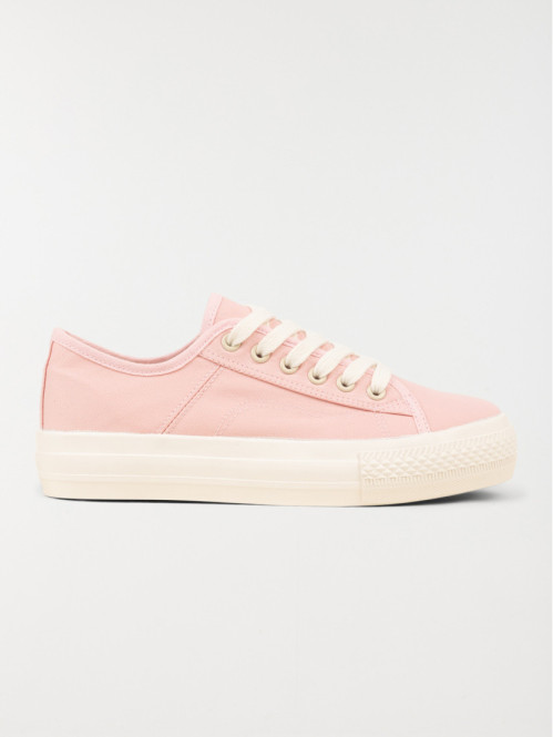 Basket toile basse femme rose (36-41)