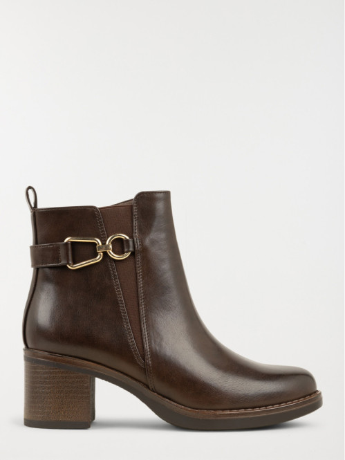 Bottines marrons à talon femme (36-41)