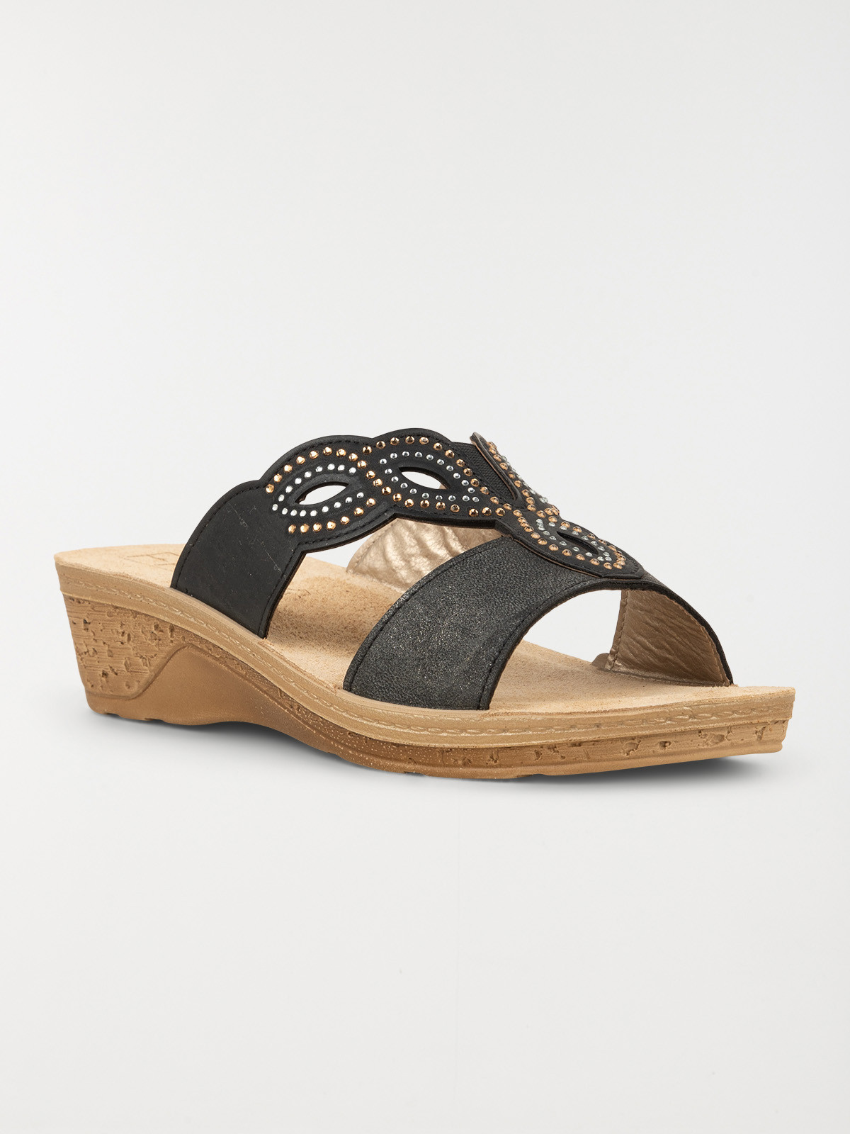 Mule confort femme noir (37-41)