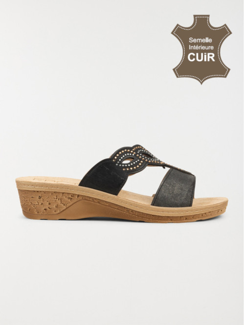 Mule confort femme noir (37-41)