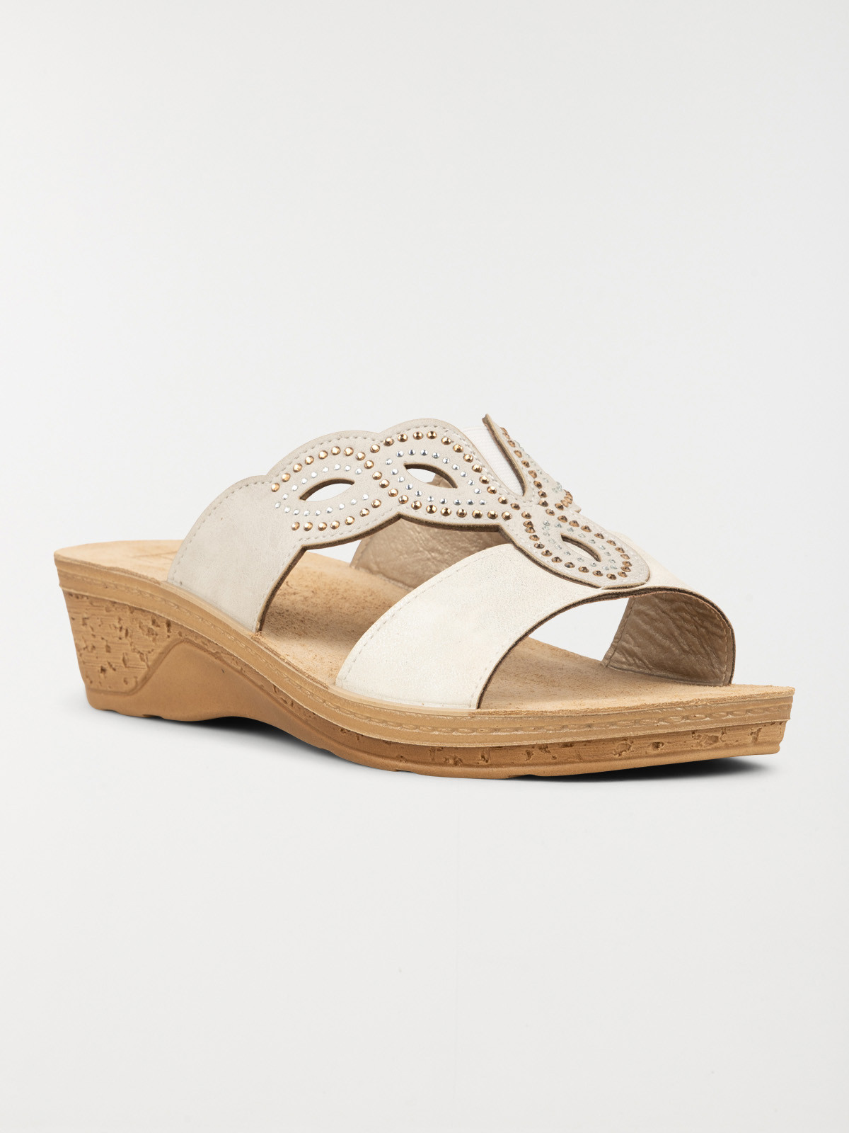 Mules conforts femme ecru (35-41)