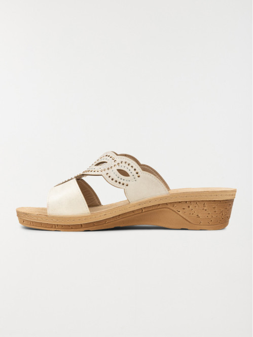 Mules conforts femme ecru (35-41)