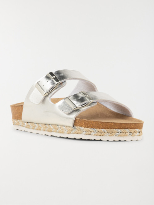 Mules plates argentées femme (36-41)
