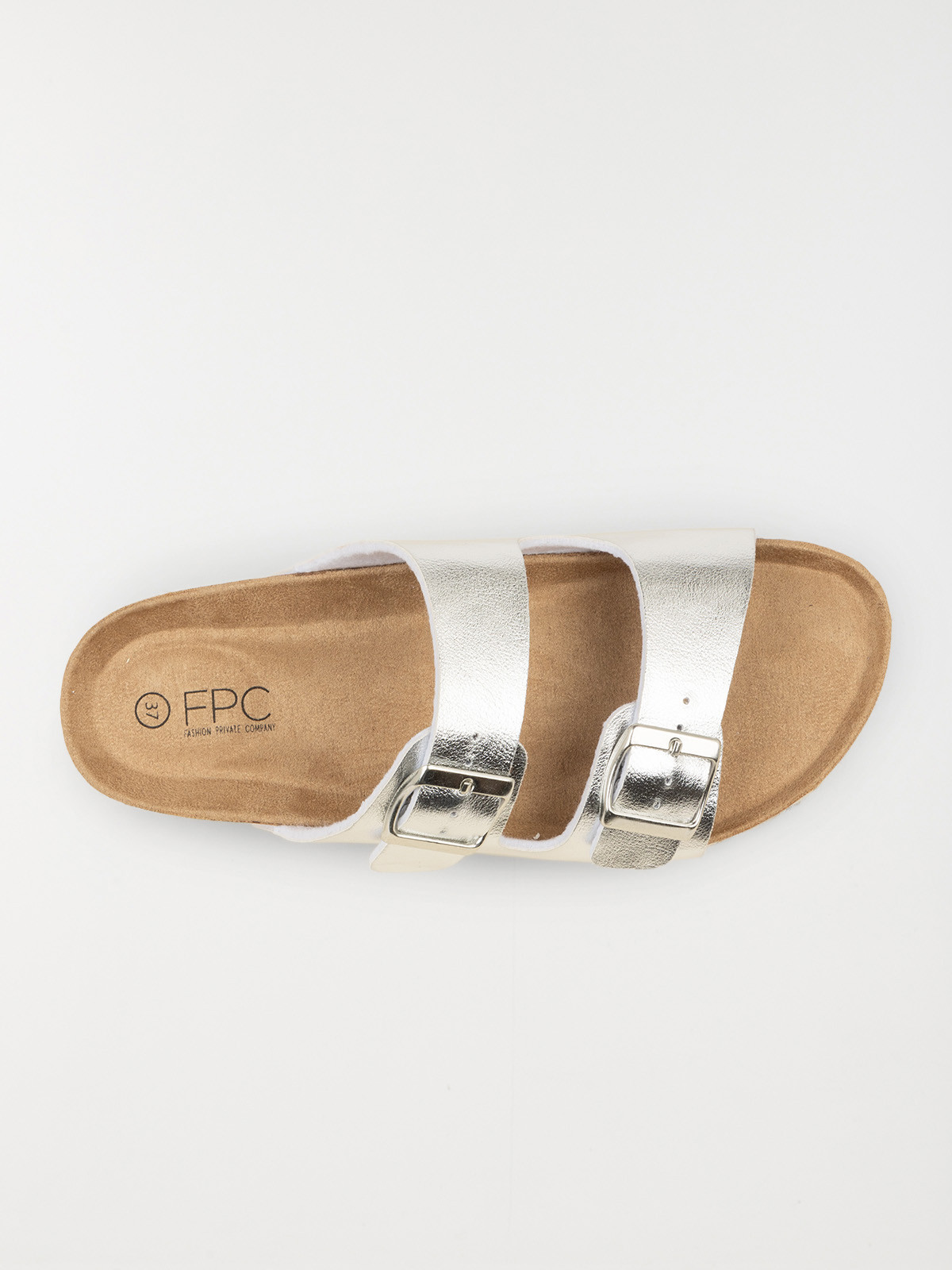 Mules plates argentées femme (36-41)