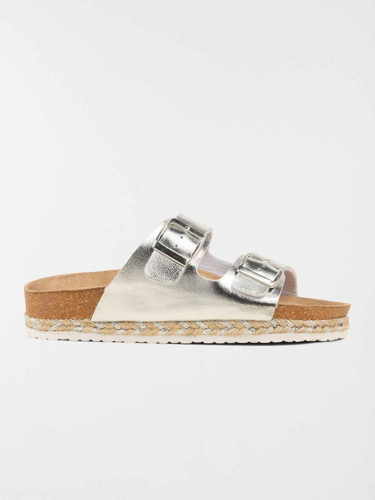 Mules plates argentées femme (36-41)