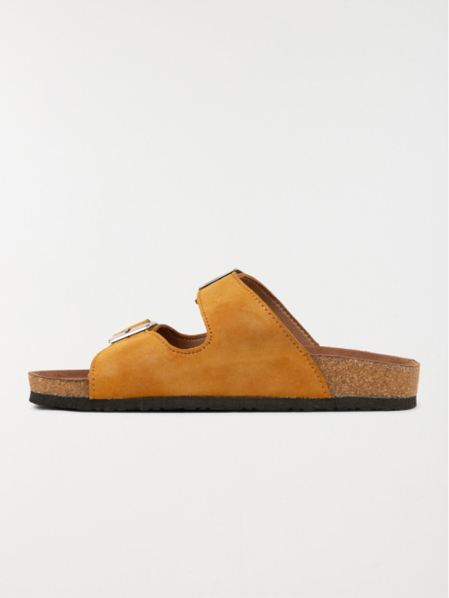 Mule 2 brides camel femme...