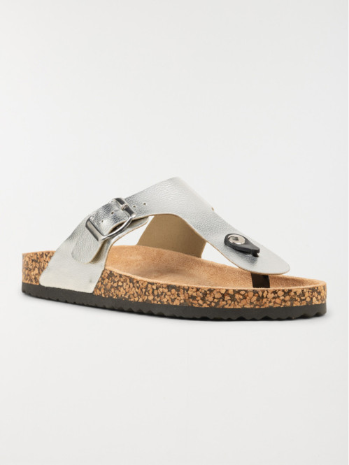 Mules plates argentée femme (36-41)