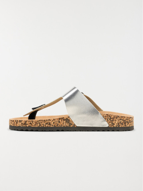 Mules plates argentée femme (36-41)