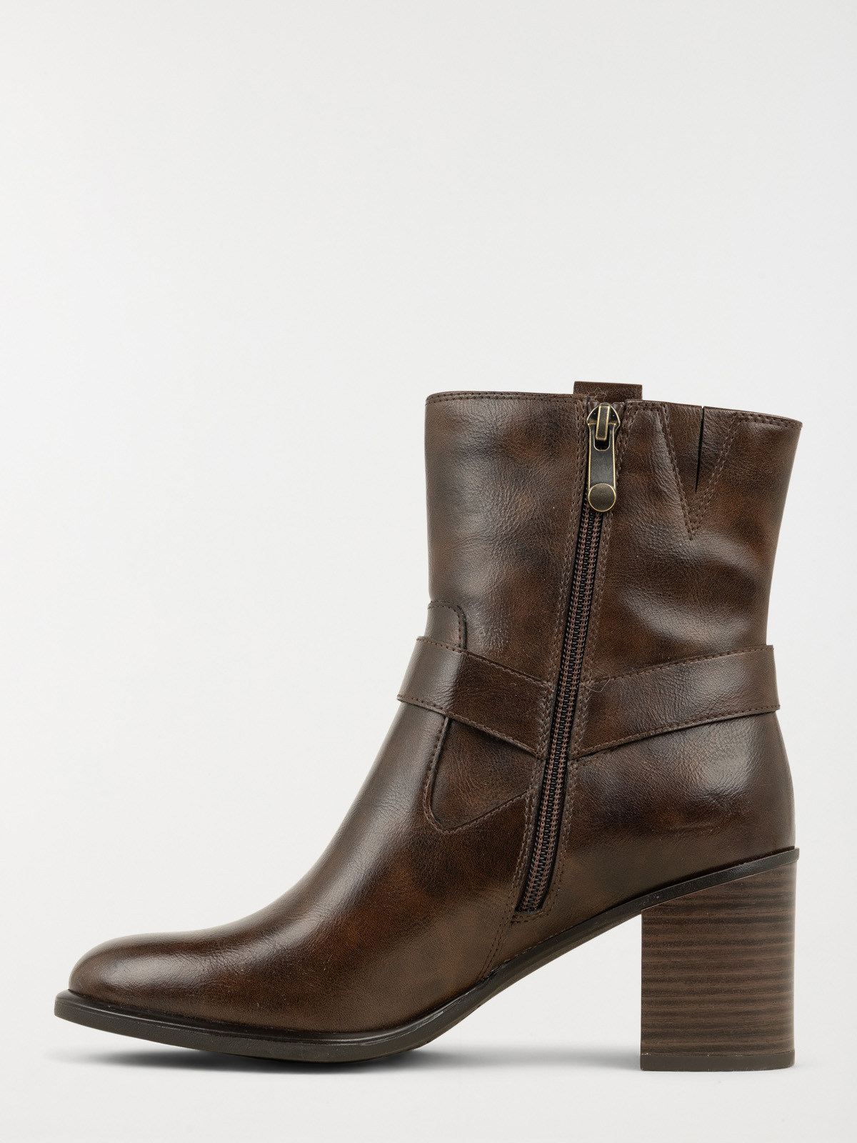 Bottines à talon femme café (36-41)