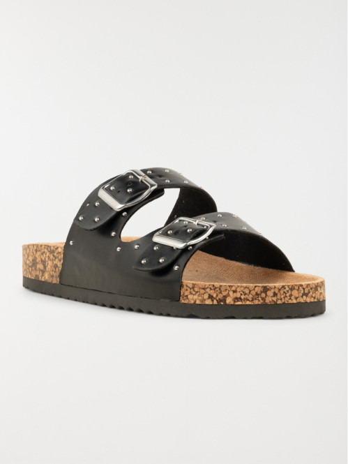 Mules plates femme noires (36-41)