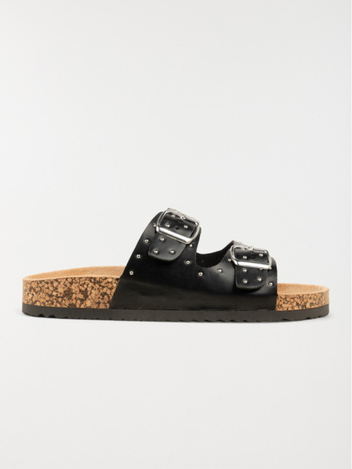 Mules plates femme noires (36-41)