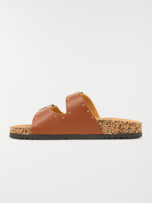 Mules plates femme camel (36-41)