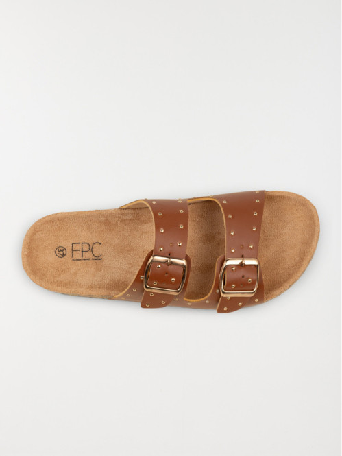 Mules plates femme camel (36-41)