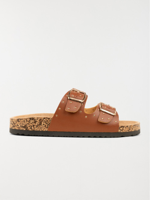 Mules plates femme camel (36-41)