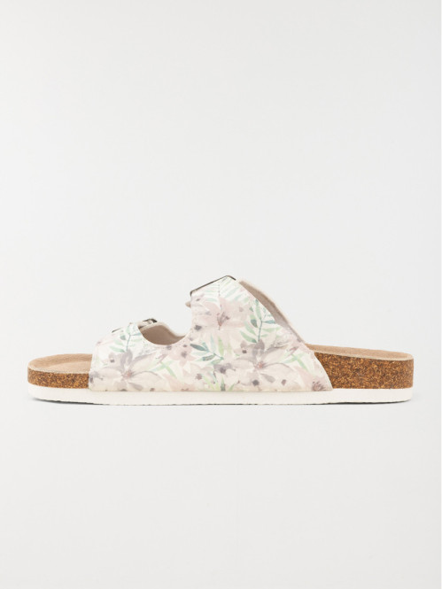 Mules imprimées femme gris (36-41)