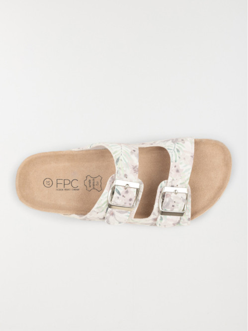 Mules imprimées femme gris (36-41)