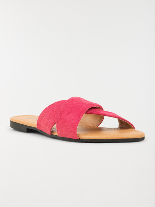 Mule plate velours rose...