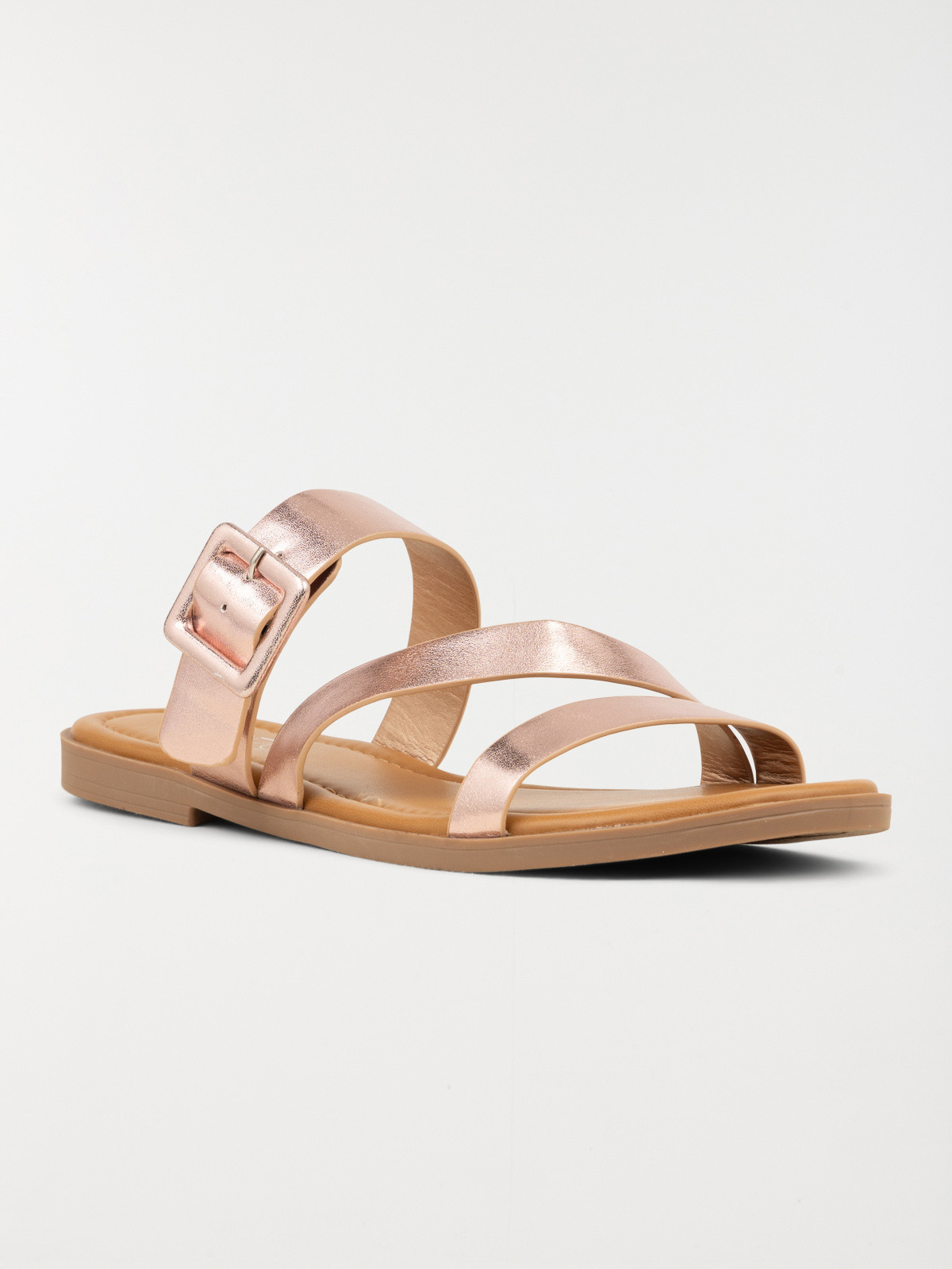 Mules plates femme rose dorée (36-41)