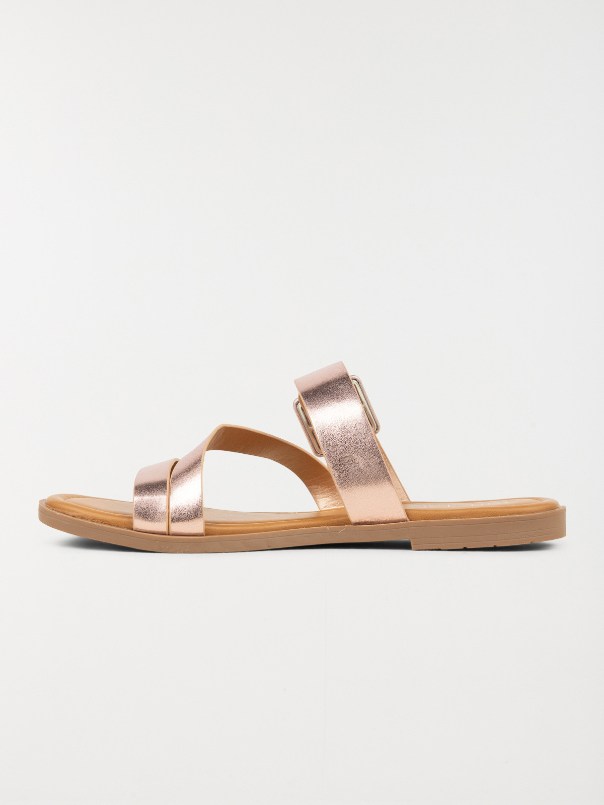 Mules plates femme rose dorée (36-41)