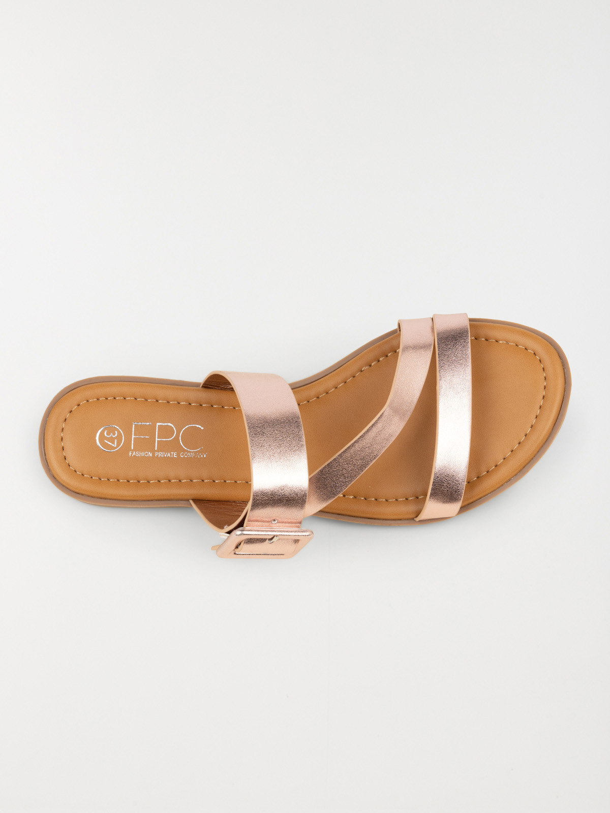 Mules plates femme rose dorée (36-41)