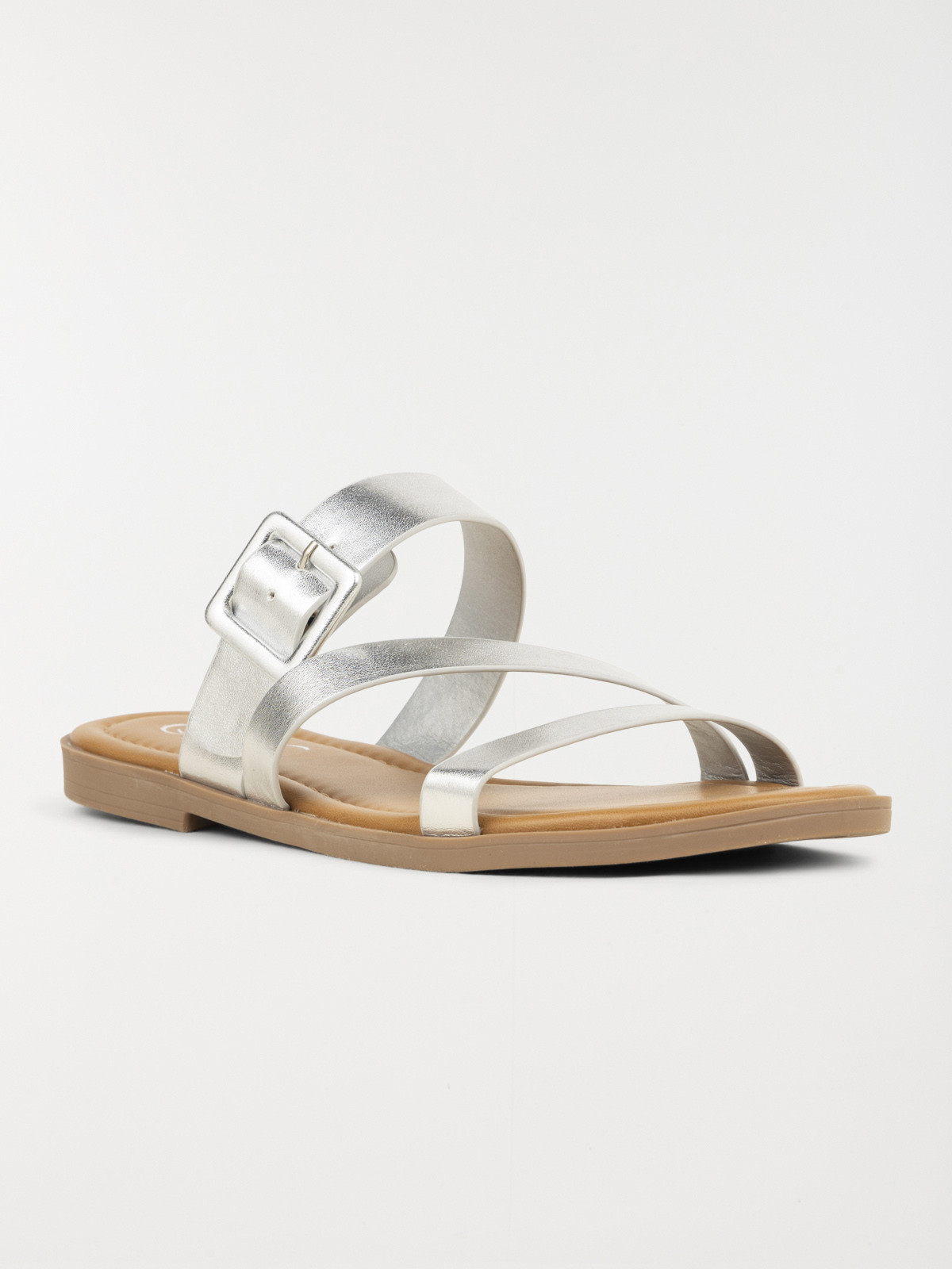 Mules plates argentées femme (36-41)