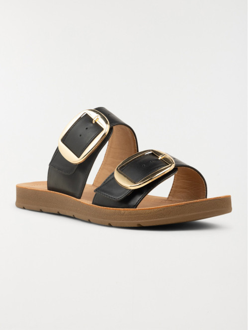 Mules plates femme noir (36-41)