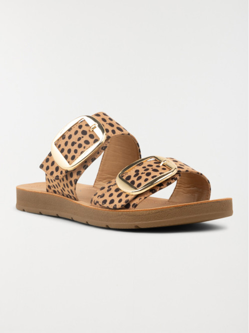 Mule plate léopard femme (36-41)