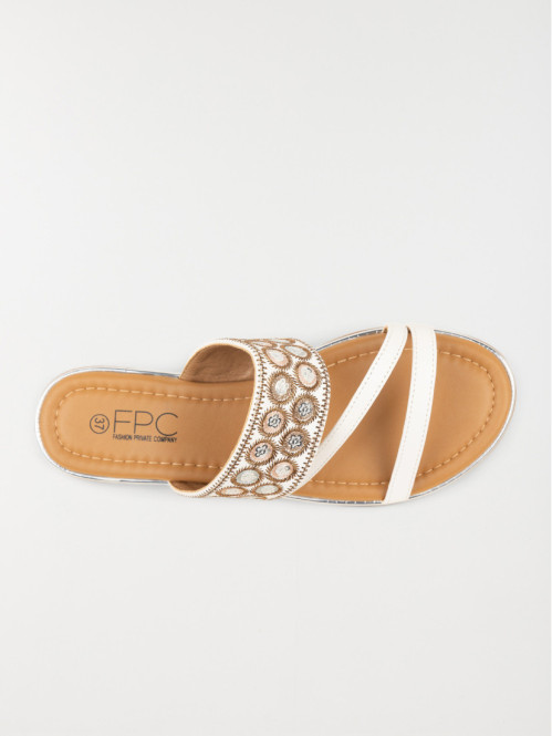 Mules plates blanches femme (36-41)