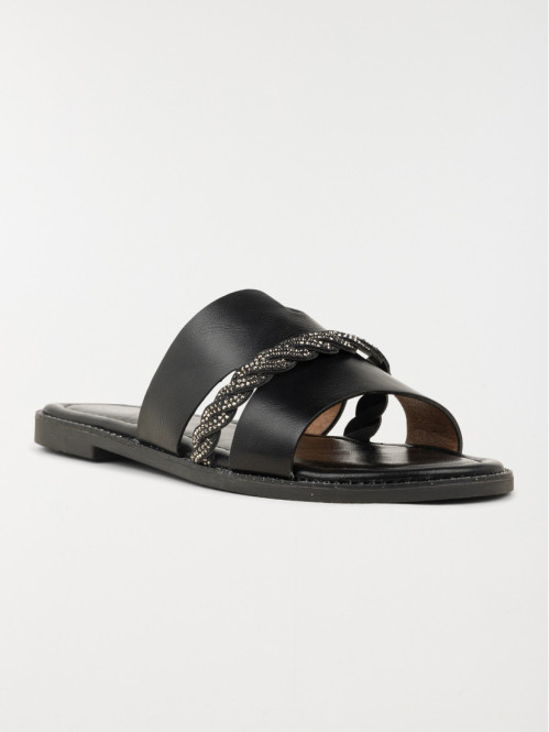 Mules plates noires femme (36-41)